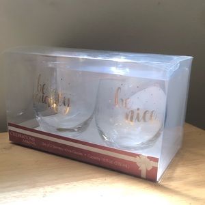 “Be Naighty//Be Nice” Stemless Wine Glasses